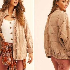 Free People × Dolman Quilted Knit Jacket